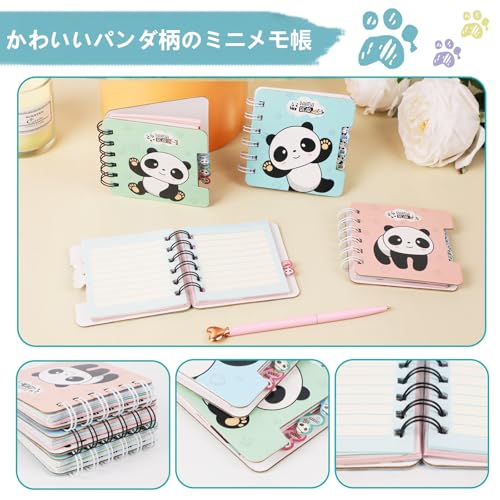 Mini Panda Notebooks for Kids,Kawaii Small Notebook Notepad for Girls - color: Happy Panda