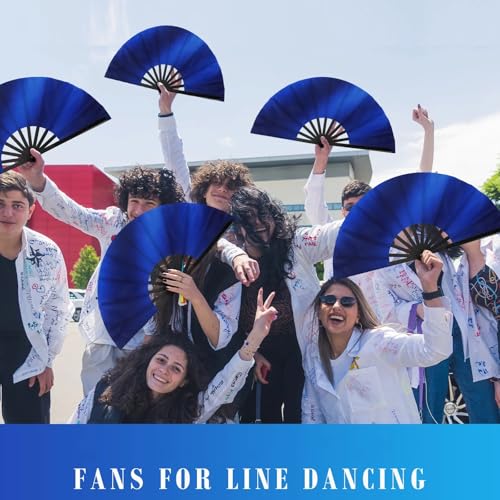 Maitys 2 Pack Foldable Fans for Rave Dancing,Dark Color,Gradient Pattern - color: Dark Color, style: Gradient Pattern