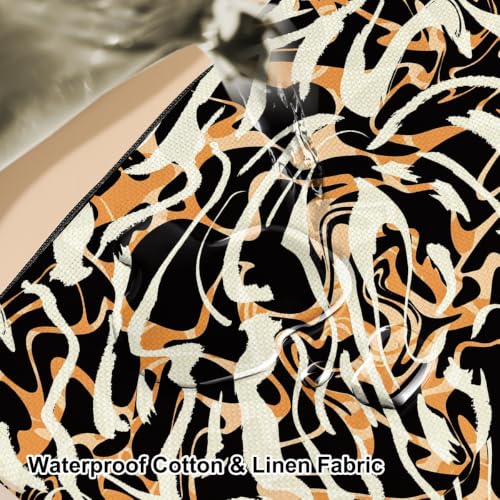 Boho Makeup Bag, Abstract Zebra Striped Cosmetic Bag Makeup Organizer Pouch - color: AbstractArt01
