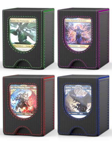 Card Deck Box for MTG Commander, fits 100+ Double-Sleeved Cards - color: A2-4 Colors