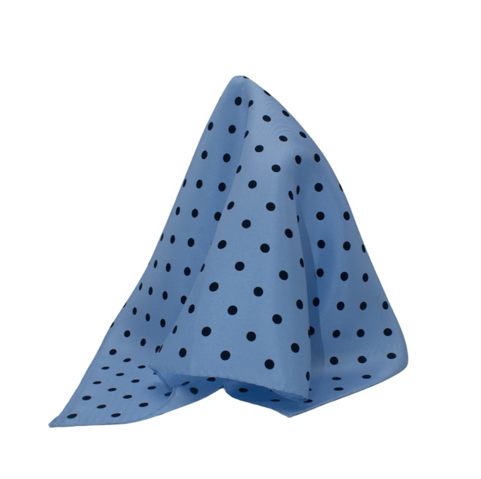 Royal Silk Polka Dot Pocket Square - 17" Handkerchief - 12mm Silk Twill - 100% Silk - color: Blue