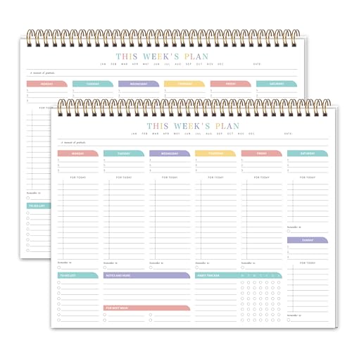 2PC Weekly To Do List Notepad with Habit Tracker, 8.5" x 11" - color: White-2PC