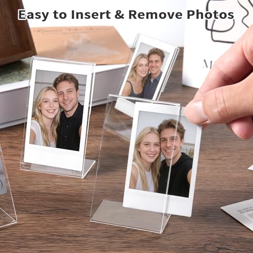 Mini Acrylic Picture Frames 2x3 for Instax Mini Film, Clear Instant Photo Display Stand for Fujifilm Instax 12 11 9 40 25 90, Small Tabletop Picture Frame for Desk Shelf (12 Pack) - size: 12 Pack
