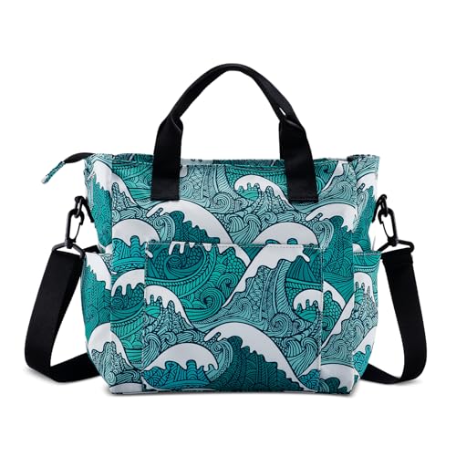 Crossbody Shoulder Bag for Women - Water Resistant Casual Handbag Purse with Multiple Pockets, Adjustable Strap - color: Tide Blue