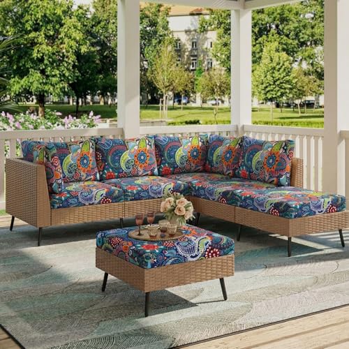 hyha Printed Couch Cushion Covers, Sofa Covers Washable for 2 Cushion Couch - color: Blue, size: Seat Cover 2 Pack