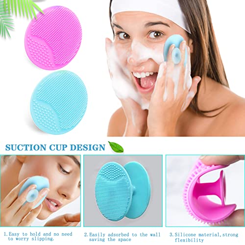 6pcs Silicone Face Brush Set, 2PCS Silicone Face Applicator Brush, 2PCS Exfoliating Lip Brush and Silicone Face Cleaning Brushes Pad,Blackhead Face Exfoliator Skin Care Tool for Women Men - style: style 3