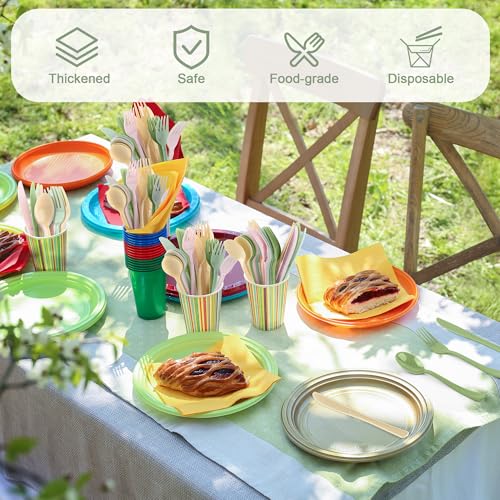Kochorie 300 Pieces Sage Green and Pink Plastic Silverware, Disposable Plastic Utensils, Heavy Duty Cutlery Set Heavyweight Flatware Includes Spoons Forks Knives for Birthday Wedding Party Supplies - color: Sage Green, Pink