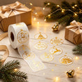 Gold Foil Christmas Ornament Roll Stickers Xmas Decor Gift Label Stickers - style: Gold Christmas