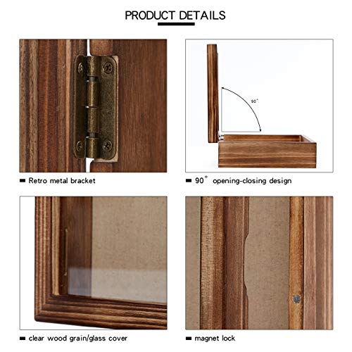 Freezing point Shadow Box Frame 5x12.5 Flower Shadow Box Pin Display Case Cabinet Picture Frame with Linen Back Memorabilia Awards Medals Badge Bouquet Wedding Memory Box for Keepsakes Long - color: Carbonized, size: 5×12.5