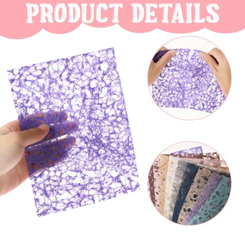 20 Sheets Textured Paper, Multicolor Collage Mulberry Paper A5 Mulberry Crafting Papers Stylish Textured Decorative Papers for Making Scrapbooking Journaling Card Handicrafts Gifts Decoration