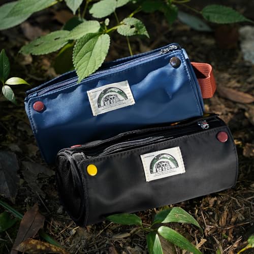 Lanxivi Large Capacity Pencil Case Roll Up Design Multifunctional Pencil Holder Pouch Stationery Pen Bag for Teen Girls and Boys Camping style - Dark Blue - color: Dark Blue
