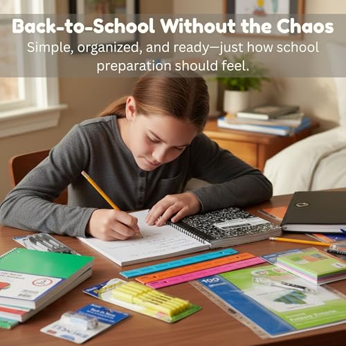 70 Piece Back to School Supplies Kit for Middle & High School Students Grades 7-12, Complete Student Supply Bundle with Binder, Notebooks, Folders, Pens, Pencils, Highlighters & Classroom Essentials - style: Middle / High School