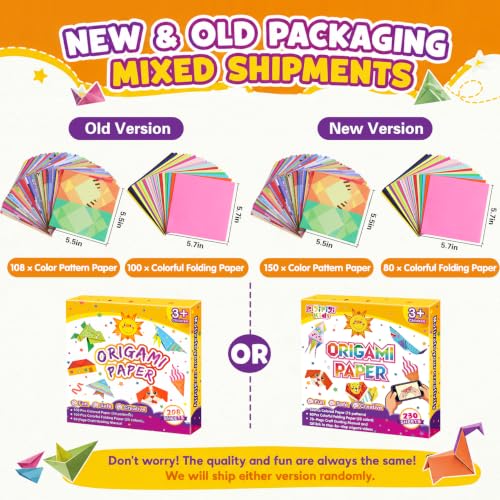 Pigipigi Kids Craft Origami Paper | 230 Pcs Origami Kit for Kids Ages 5-12
