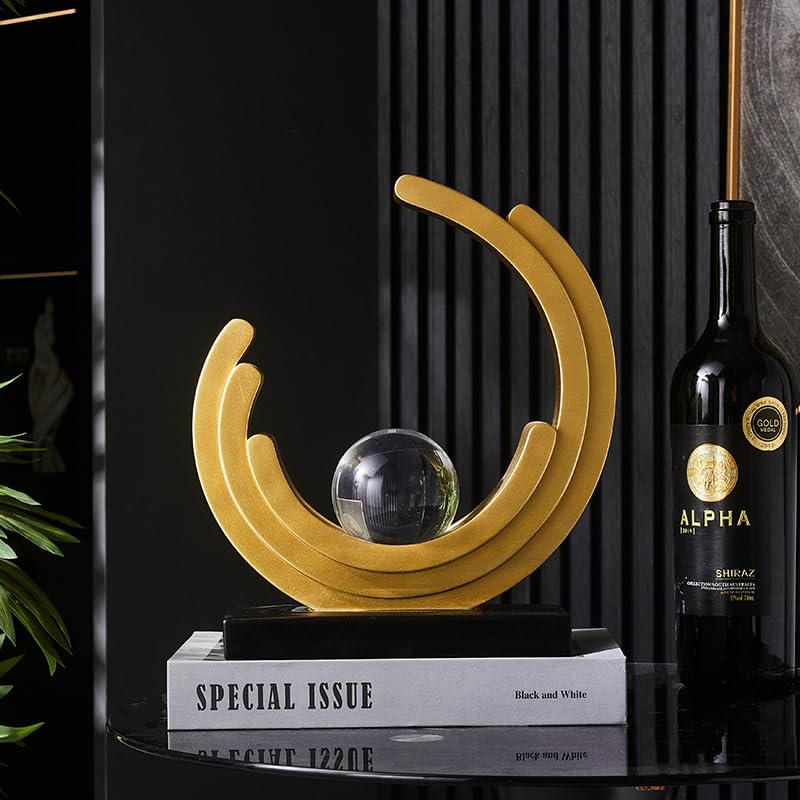 AWNR Modern Abstract Art Sculpture Living Room Aesthetic Decor - color: Gold