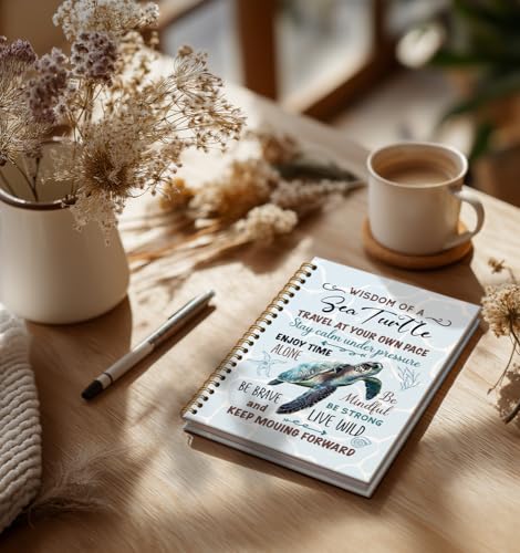 Turtle Notebooks For Women-Cute Journal For Sea Turtles lover Men Friends Gifts On Birthday Christmas Mother's Day,Ocean Animals College Ruled Lined Gold Spiral Bound Hardcover,5.8"x8.3" - color: Sea turtle
