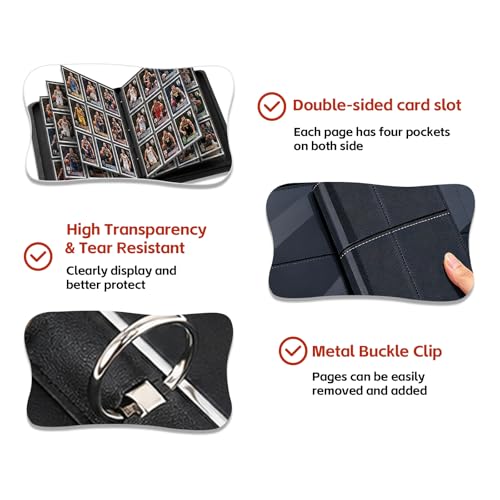 9 Pocket Trading Card Binder, 3-Ring Card Album - color: White, size: Large