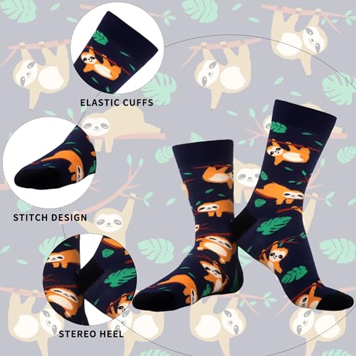 WeciBor Men's Combed Cotton Novelty Crew Socks Size 7-15 - color: Blue/Black/Green/Multicolor Animal-12m, size: 7-12