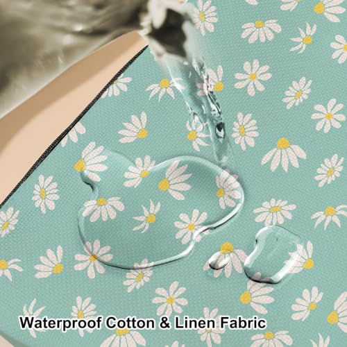 Boho Makeup Bag, Blue Daisy Floral Makeup Organizer Cosmetic Bags for Women - color: CuteDaisy01