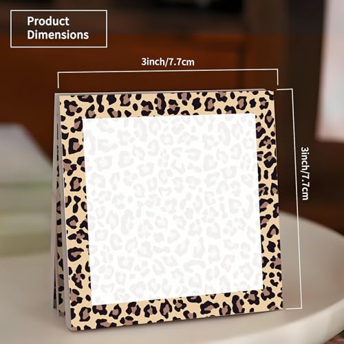 Sticky Notes 3x3 Inch, 2 Pads Cute Self-Stick Note Pads, Strong Adhesive Notepads for Office, Home, School, Organization and Reminders Classic Tan Leopard