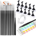 FANDAMEI Nail Art Tools, Nail Stuff, Nail Supplies, Nail Stand, Nail Brush - color: Black