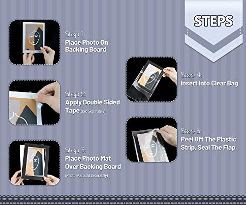 Golden State Art 5x7 Inch Crystal Sealed Clear Plastic Sleeves,100 Pack - size: 5-1/4 x 7-1/8
