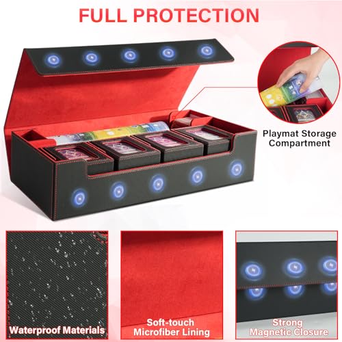 Card Deck Box for MTG Commander, Large 6 in 1 Card Display Deck Case - color: Black & Red, size: 6 Boxes Set