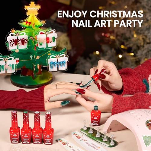 Beetles 67Pcs Gel Nail Polish Kit with U V Light - 12 Colors Gel Polish Set - color: B-Crystal Christmas