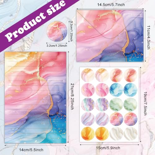 FUNCLASS 160 Pcs Marble Stationery Set Letter and Envelopes - color: Marble