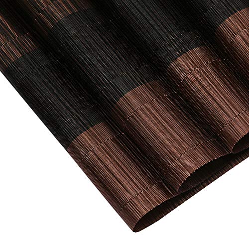 SHACOS Placemats Set of 6 Woven Vinyl Place Mats for Dining Table Heat Resistant Table Mats Wipeable (6, Ombre Coffee Black) - color: Ombre Coffee Black, size: Set of 6