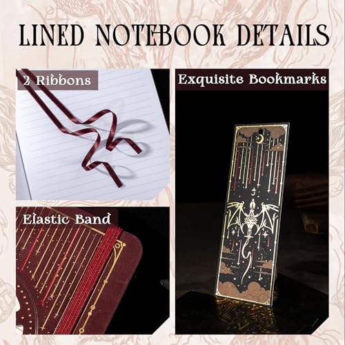 TIEFOSSI A5 Lined Journal for Women & Men, 100 GSM Thick Paper - color: Red, size: Lined