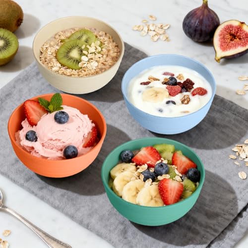Wheat Straw Bowls, Unbreakable Small Bowls Set of 6, 10 OZ Mini Dessert Bowls for Ice Cream, Snack, Yogurt and Fruits, Microwave & Dishwasher Safe Small Bowl, Multi - color: Multicolor, size: 10 OZ