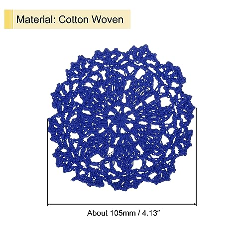 uxcell Fabric Coasters, 8pcs 4" - Cotton Woven Crochet Doilies, Lace Embroidery Cup Mat with Floral Pattern for Wedding Party Decoration (Bright Blue) - color: Bright Blue