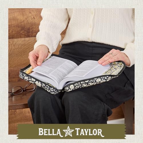 Bella Taylor Small Bible Cover, Quilted Bible Case, Bicolor Floral Black - color: Bicolor Floral Black, size: Small