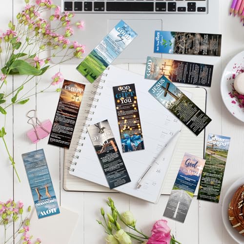 Bible Salvation Bookmarks Gifts - 120 Pcs Gospel Tract Card for Evangelism Prayer Christian Double-Sided Reading Page Markers Clips Book Mark for Women Men Church Book Lovers Office Supplies - color: Bible