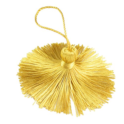 20Pcs 4.3 Inch Silky Mini Craft Tassels for Earrings, Souvenir(Light Gold) - color: Light Gold