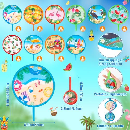 R HORSE 50Pcs Summer Hawaiian Folding Fans Bulk Tropical Handheld Fan Gifts - color: Beach