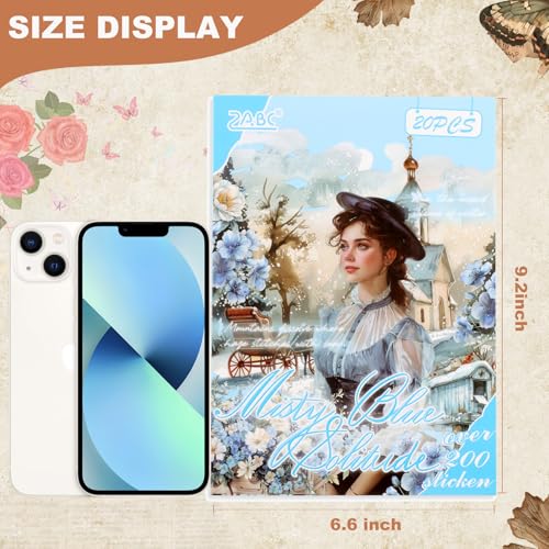 PET 20 Sheets 180 Pre-Cut Winter Stickers for Scrapbooking People Landscape Stickers Scrapbook Supplies Transparent Sticker for journaling - color: Winter