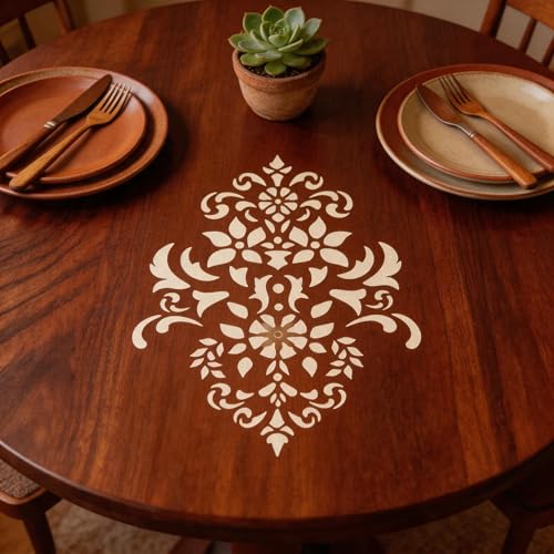 TIAMECH A4 Reusable Vintage Floral Totem Stencil for Painting - style: Vintage Floral Totem