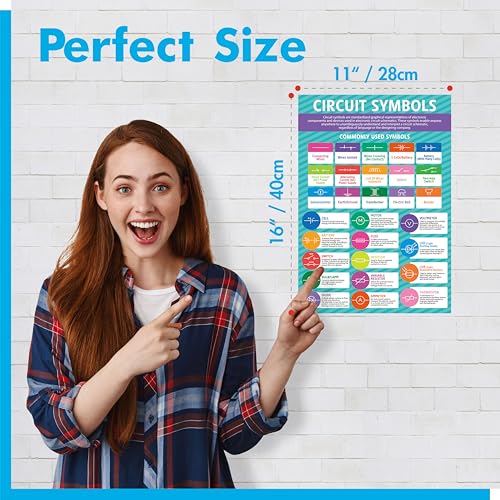 17 Laminated Physics Posters, Forces, Electrical Circuits, Forms of Energy, Acceleration, Educational Science Charts For Middle & High School, Learning Tool For Classroom, Bulletin Board, Room, 11”x16” - color: 17 Laminated Physics Posters