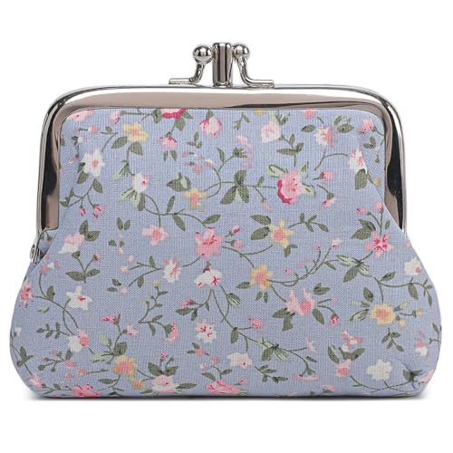Cute Floral Buckle Coin Purses Vintage Pouch Kiss-lock Change Purse Wallets… - color: 08
