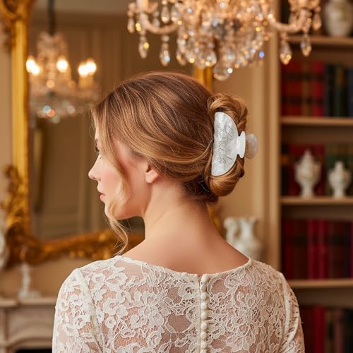 Bride Claw Clip Hair Accessory for Women, TWPER Rhinestone Bride Hair Clip for Wedding, Bachelorette Party, Bridal Shower, Engagement, Bridesmaid Gifts - color: Silver