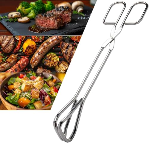 Hiash 11" Heavy Duty Stainless Steel Kitchen Scissor Tongs For Cooking - size: 11 Inch