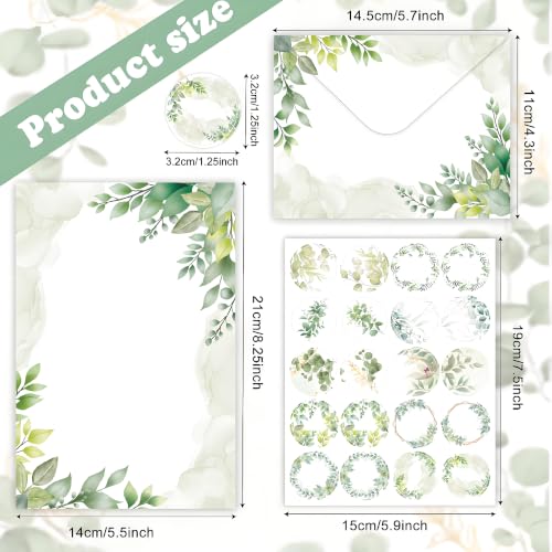 FUNCLASS 160 Pcs Leaf Stationery Set Letter and Envelopes - color: Leaf Unlined