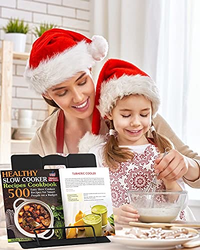 MSDADA 1PC Desk Book Stand Metal Reading Rest Book Holder, Cookbook Holder - color: Black