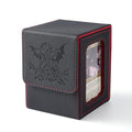 Venssu Dragon Themed MTG Deck Box with Commander Display (Black and Red) - color: Dragon