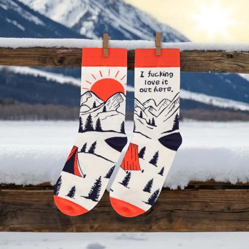 Funny Socks for Women and Teenage Girls, Cute Crazy Unique Novelty Gifts - color: R-snowmountain-a