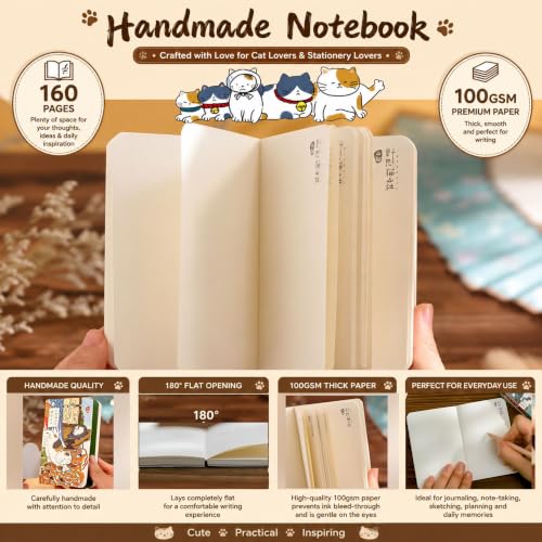 KetA Pretty Small Notebook for Women – Pocket Travel Journal, Small Cute Journal for Women, Mini Writing Journal, A6 - color: Land of Noodles