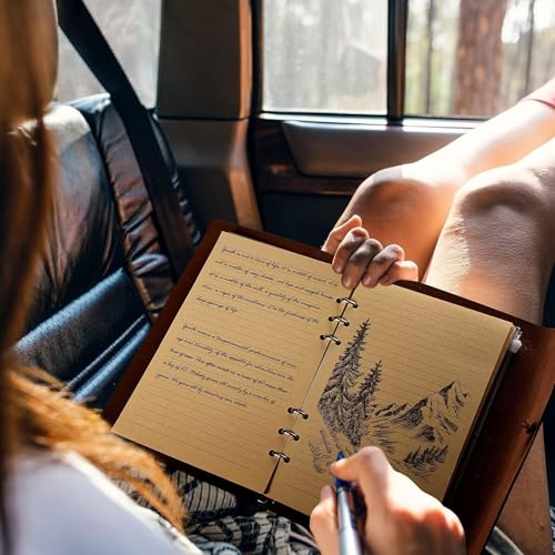OMEYA Refillable Leather Journal for Women: A5, 100gsm Lined Paper, Blue - color: Blue, size: A5-9.3''×6.3''