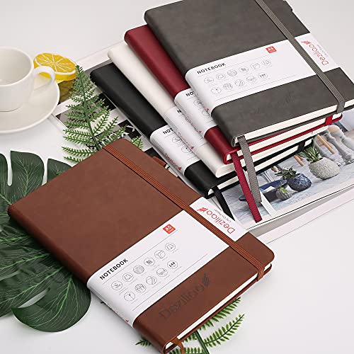 Lined Journal Notebooks with Pen Loop, Hardcover Notebook Journal for Work, 100Gsm Premium Thick Paper with Inner Pocket, Medium 5.7"x8.4", （Brown, Ruled） - color: Brown, size: 1 Pack
