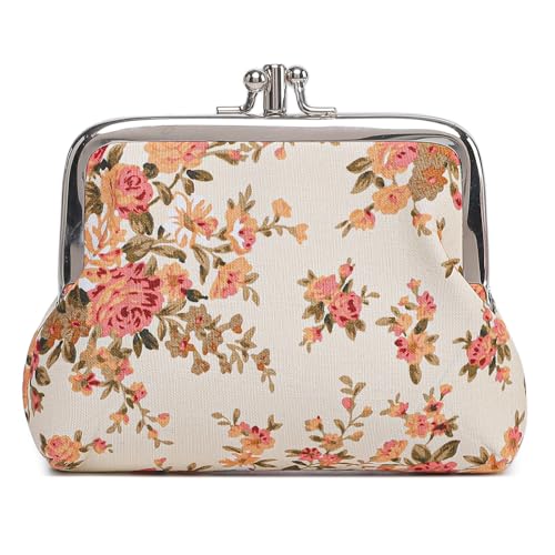 Cute Floral Buckle Coin Purses Vintage Pouch Kiss-lock Change Purse Wallets… - color: 26